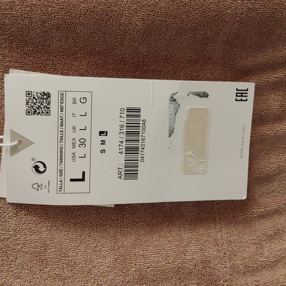 NWT Women's Zara Tan Cotton Blend Crop Top Large - Picture 5 of 12